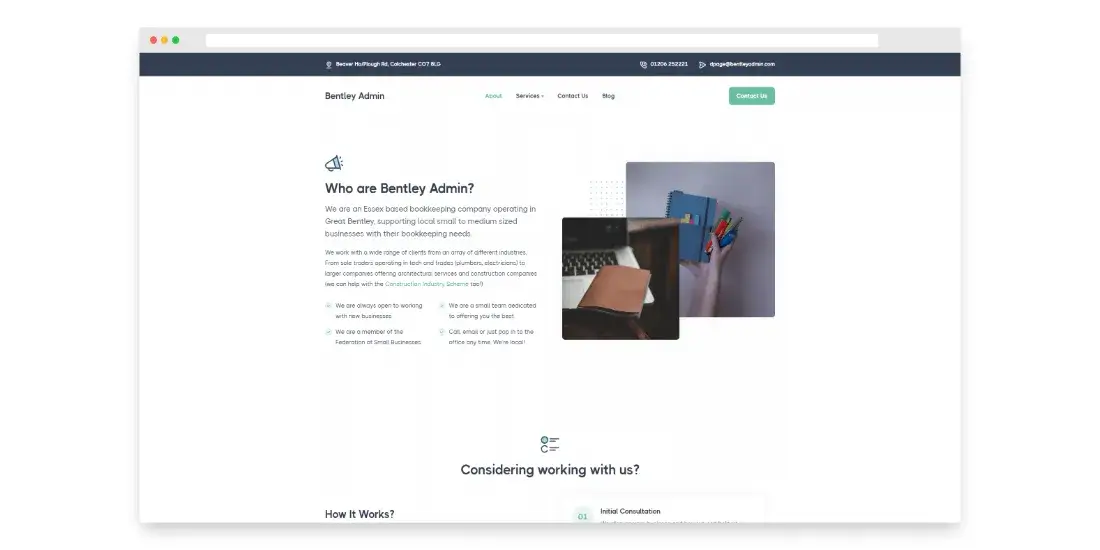 image of the new websites about page